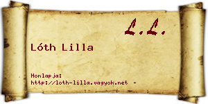 Lóth Lilla névjegykártya